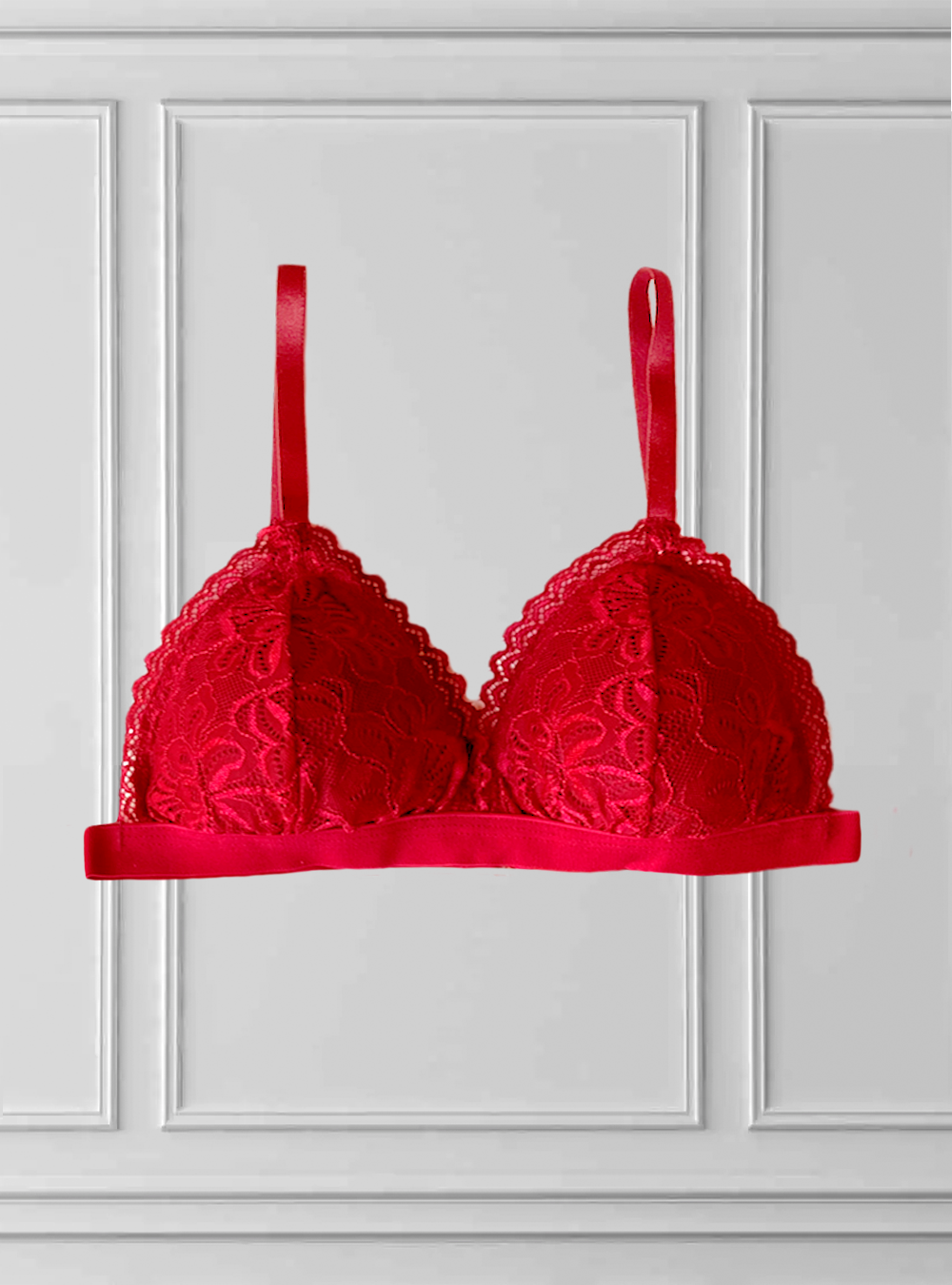 Brasiere Rosa 945 de Encaje Rojo Copas Removibles