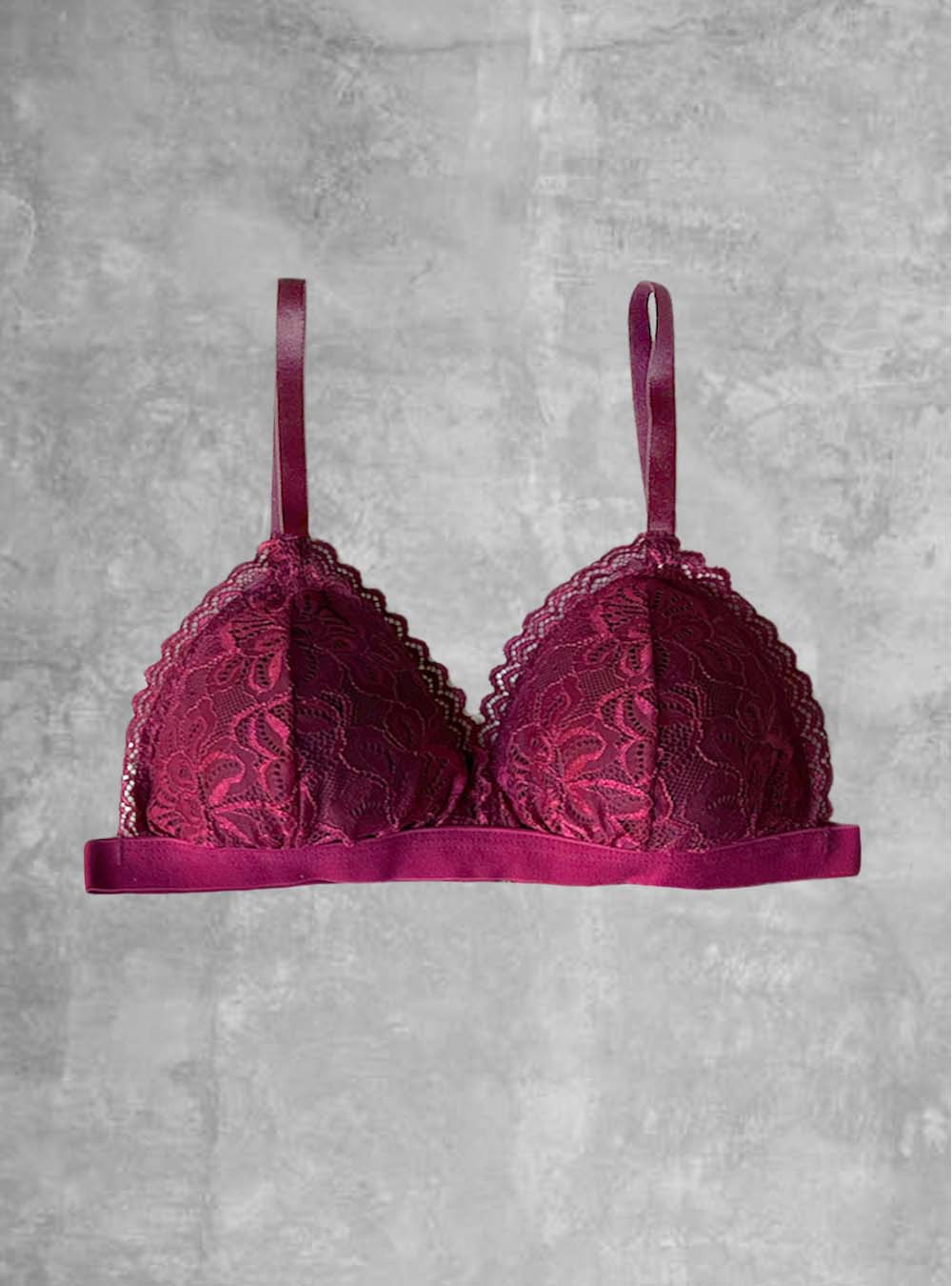 Brasiere Rosa 945 de Encaje Vino Copas Removibles