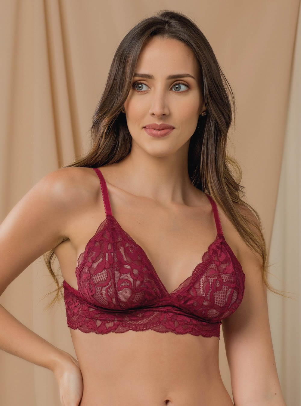 Bralette Lili de Encaje 1001 Vino