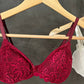 Brasiere Rosa 945 de Encaje Vino Copas Removibles